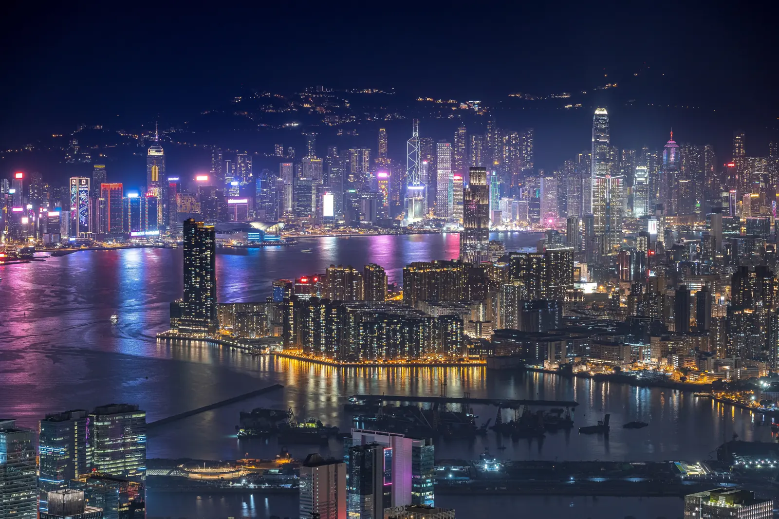 Hong Kong skyline before travelling to Shenzhen