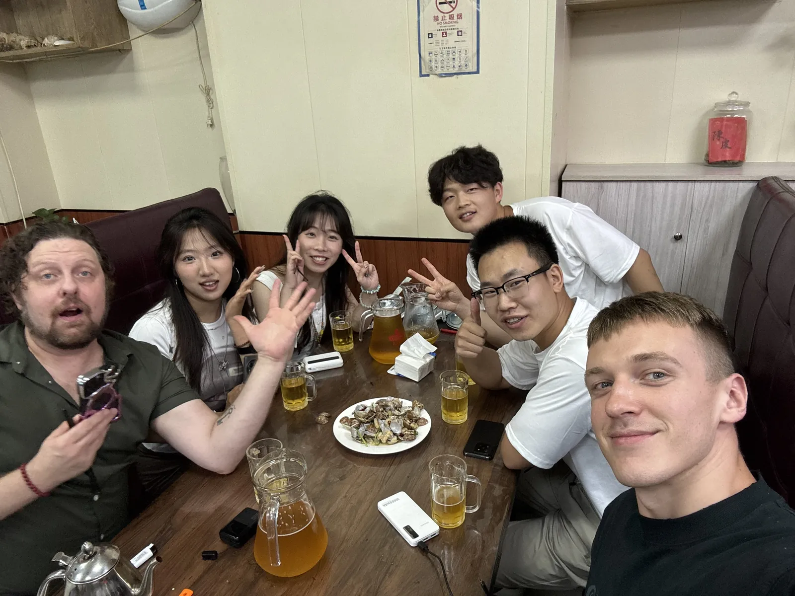 Richard with local friends at a Shenzhen restaurant
